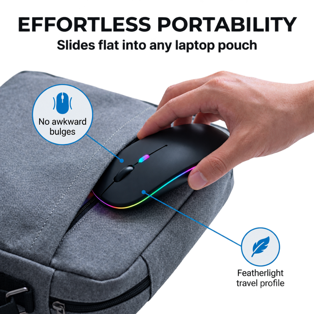 Slim Portable Silent Wireless Mouse - Ozerty
