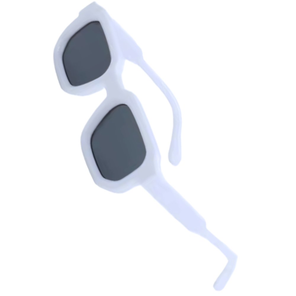 Bold Energy Rectangle UV Sunglasses -White Grey - Ozerty