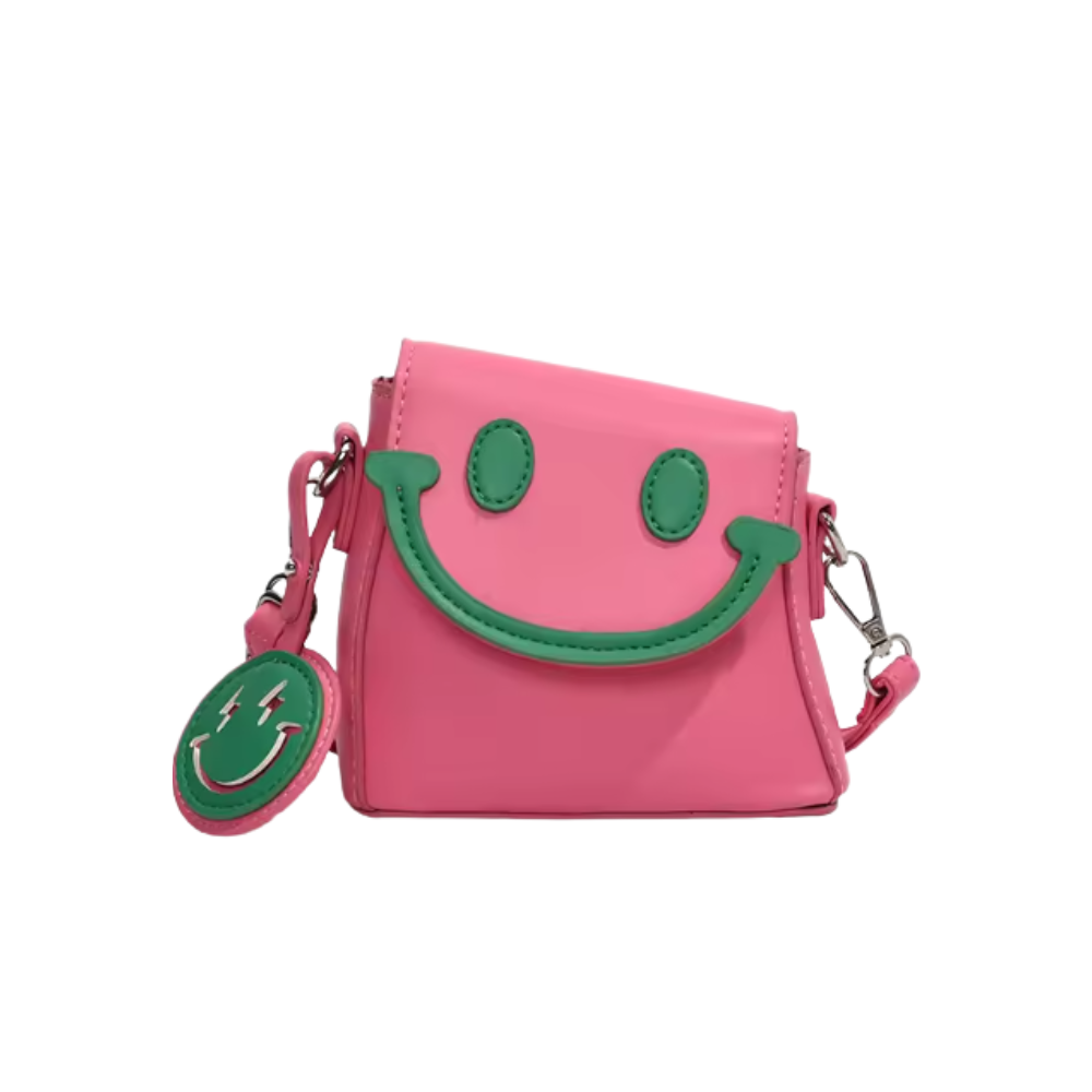 Cheerful Smile Crossbody Purse -Pink - Ozerty
