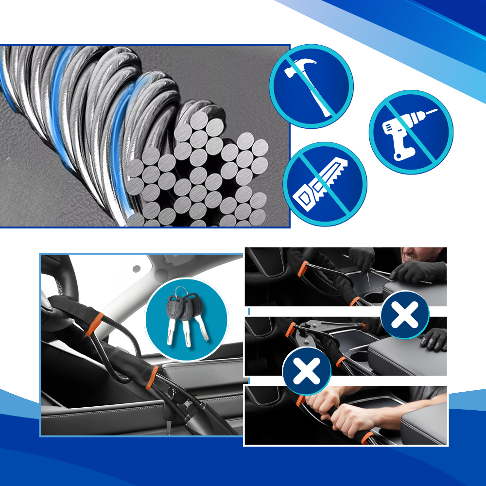 Dual Security Steering Wheel Lock - Ozerty