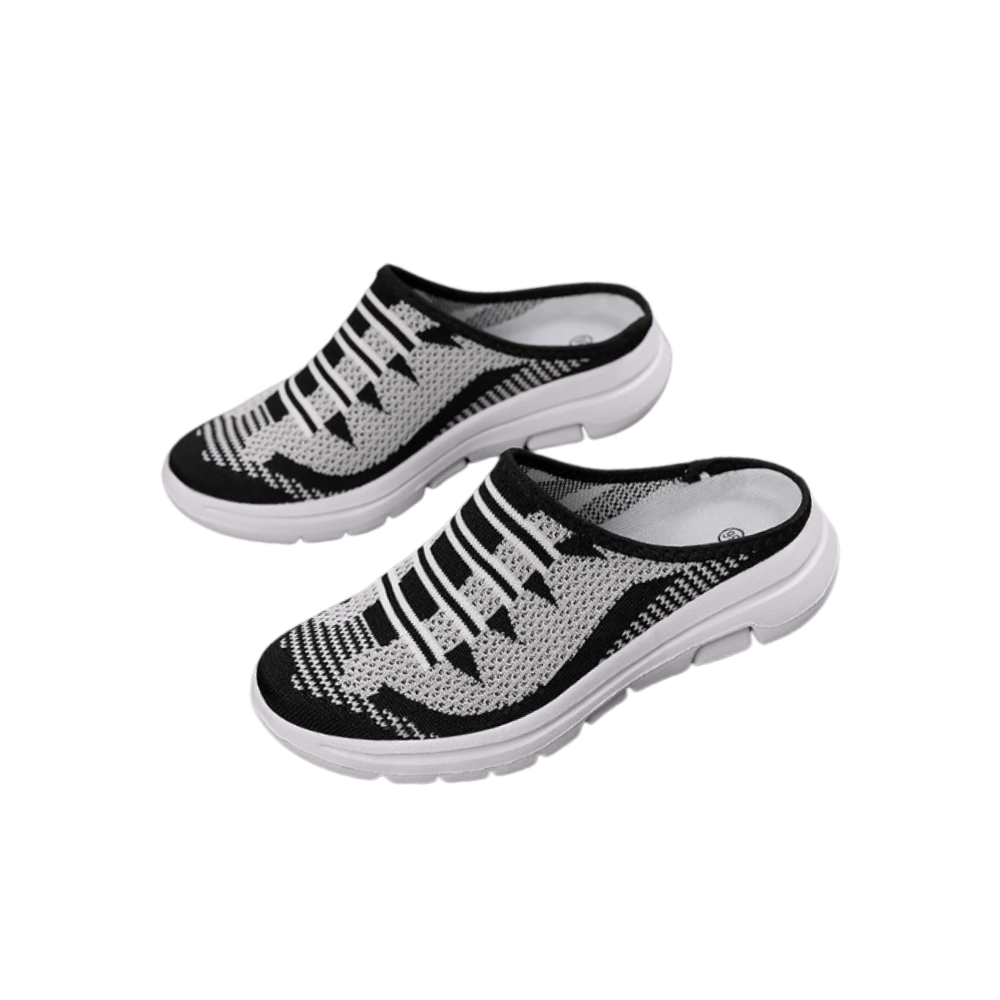 Easy Slip-On Comfort Flat Mules -Black - Ozerty