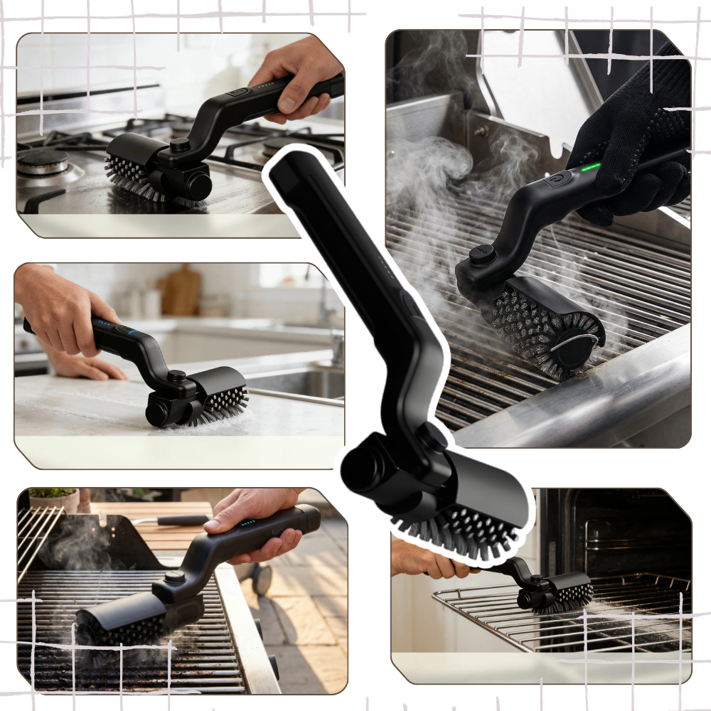 Effortlessly Convenient Cordless Grill Brush - Ozerty