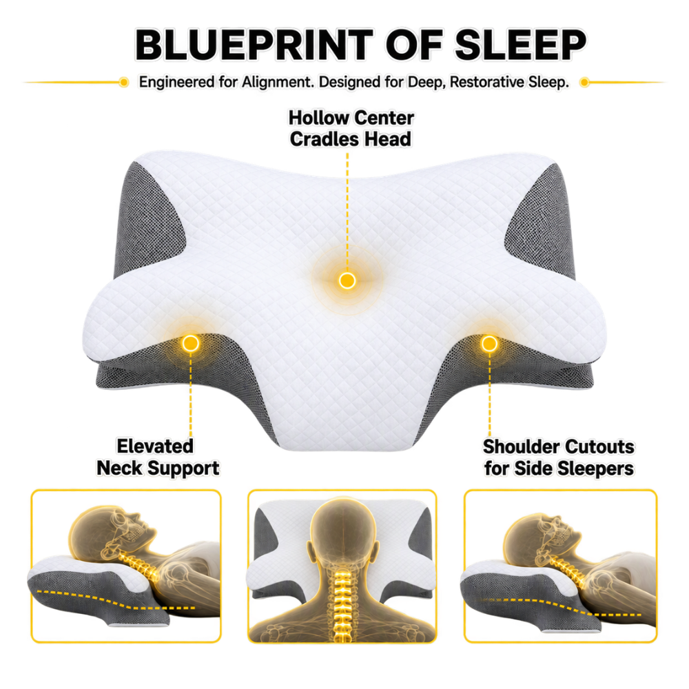Firm Contour Cervical Memory Foam Pillow - Ozerty