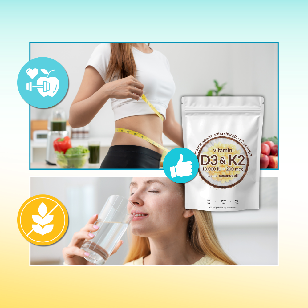 High-Potency D3 & K2 Softgels - Ozerty