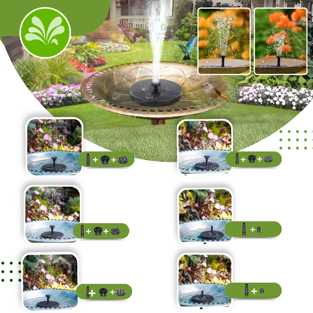 Instant Charm Garden Floating Solar Fountain - Ozerty