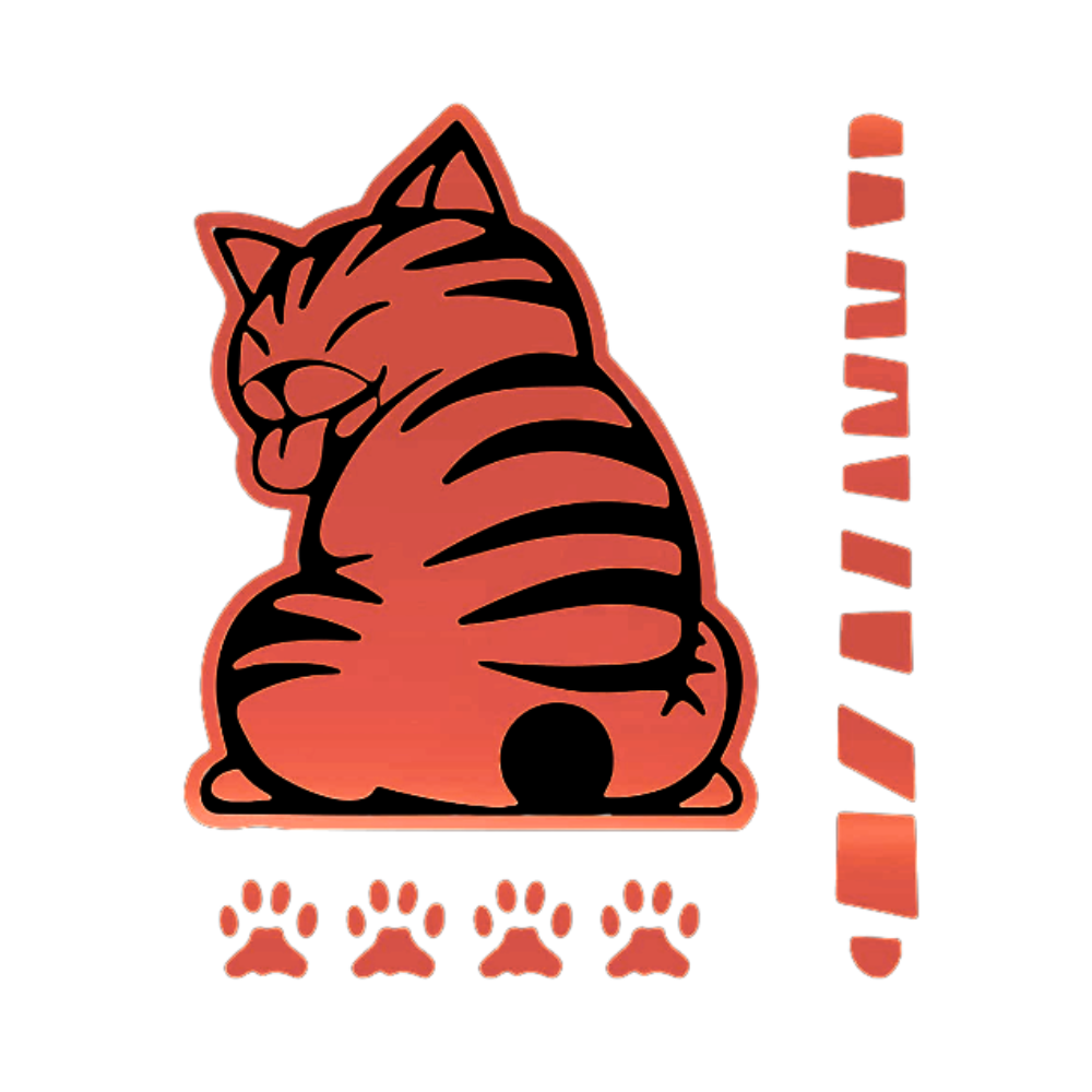 Quirky Cat Wiper Decal -Red - Ozerty