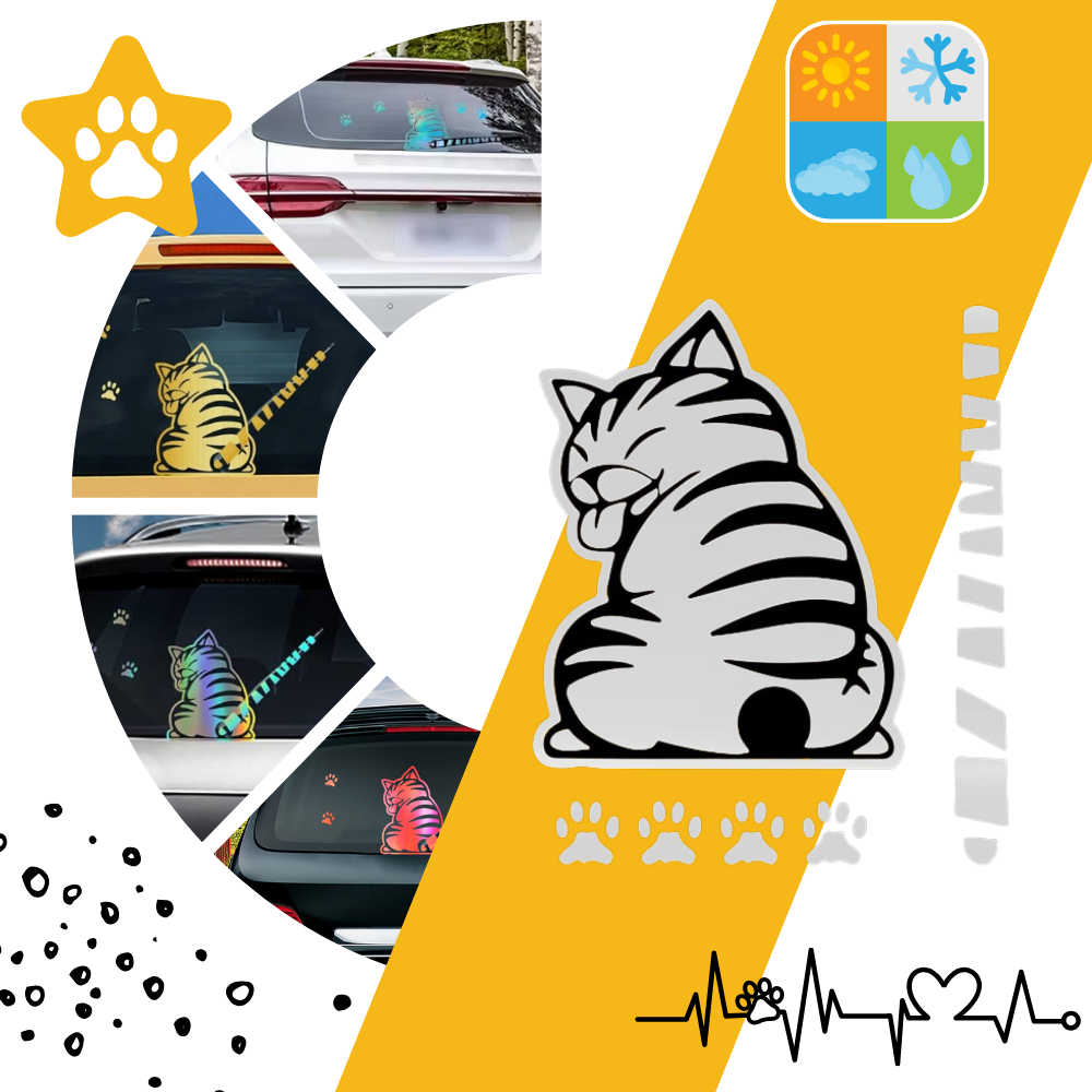 Quirky Cat Wiper Decal - Ozerty