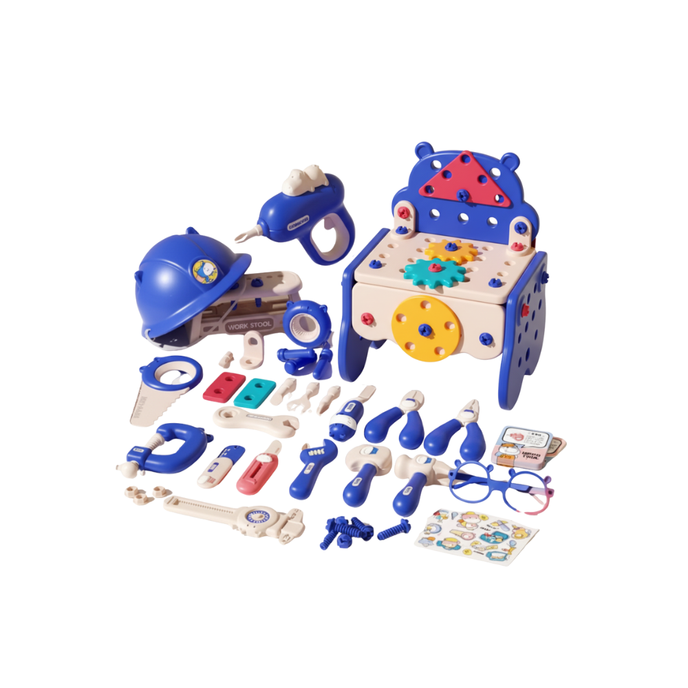 Screw Puzzle Kid Tool Box -Blue - Ozerty