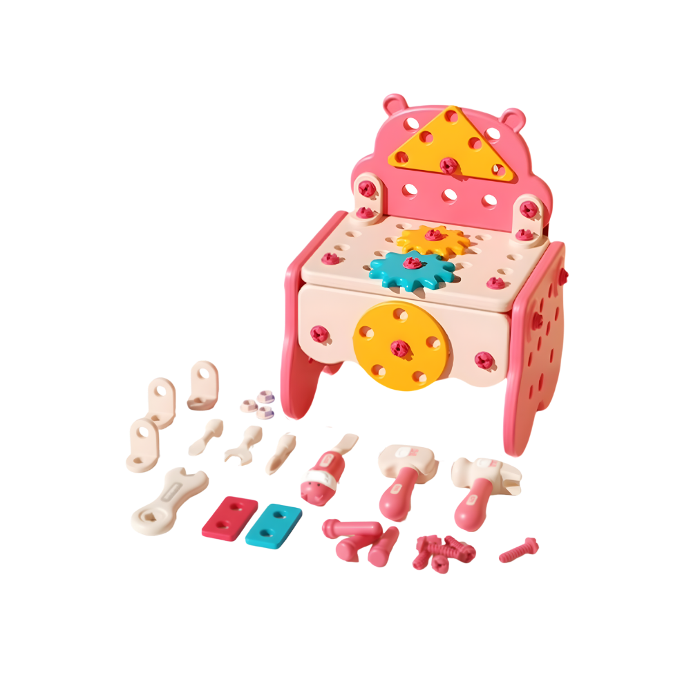 Screw Puzzle Kid Tool Box -Pink - Ozerty