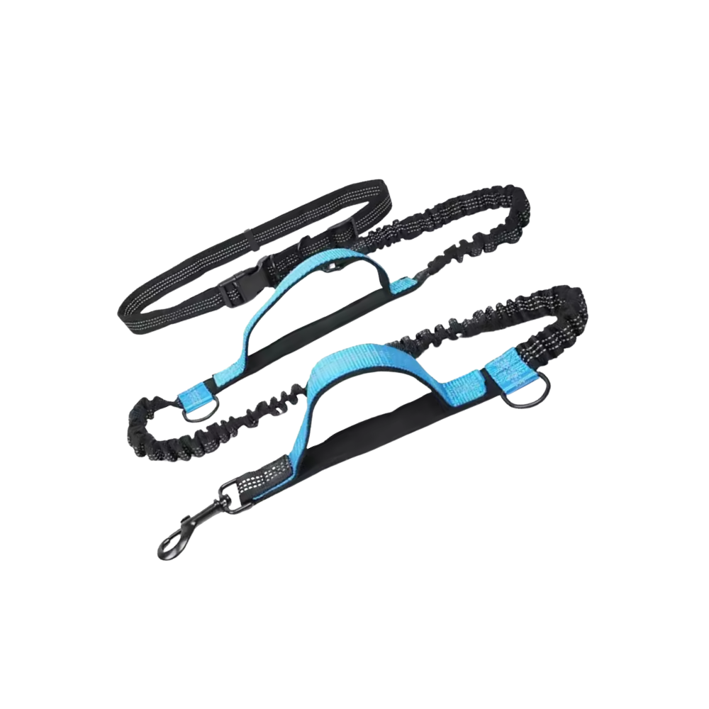 Secure & Ergonomic Dog Waist Leash -Blue - Ozerty