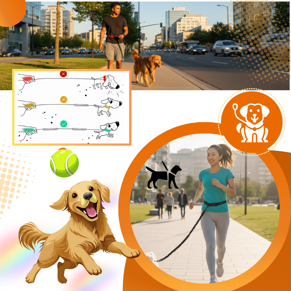 Secure & Ergonomic Dog Waist Leash - Ozerty