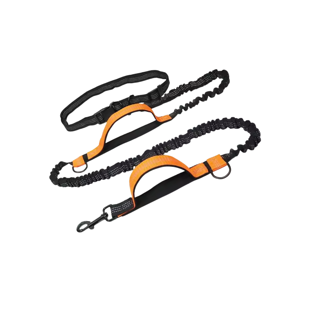 Secure & Ergonomic Dog Waist Leash -Orange - Ozerty