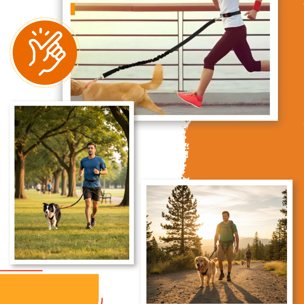 Secure & Ergonomic Dog Waist Leash - Ozerty