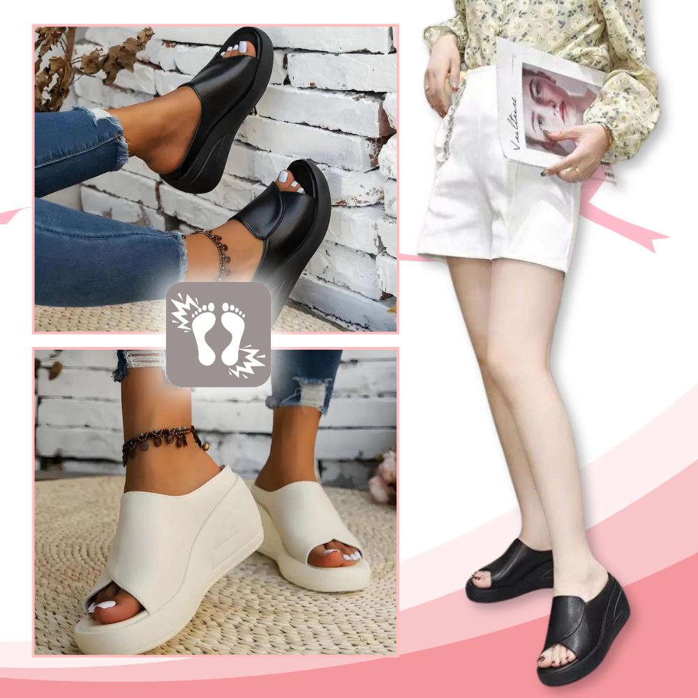 Shock Absorption Orthopedic Heeled Sandals - Ozerty