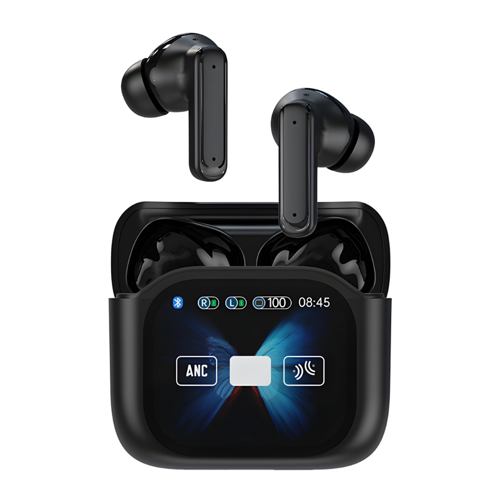 Smart Noise Cancelling Earbuds -Black - Ozerty