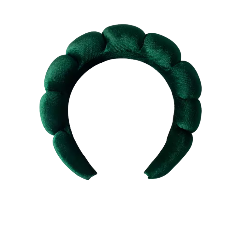 Velvet Skincare Headband -Dark Green - Ozerty