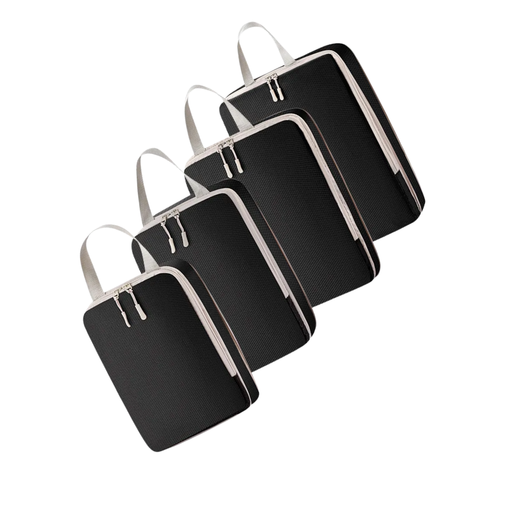 Zip Compress Luggage Organizer -Black - Ozerty