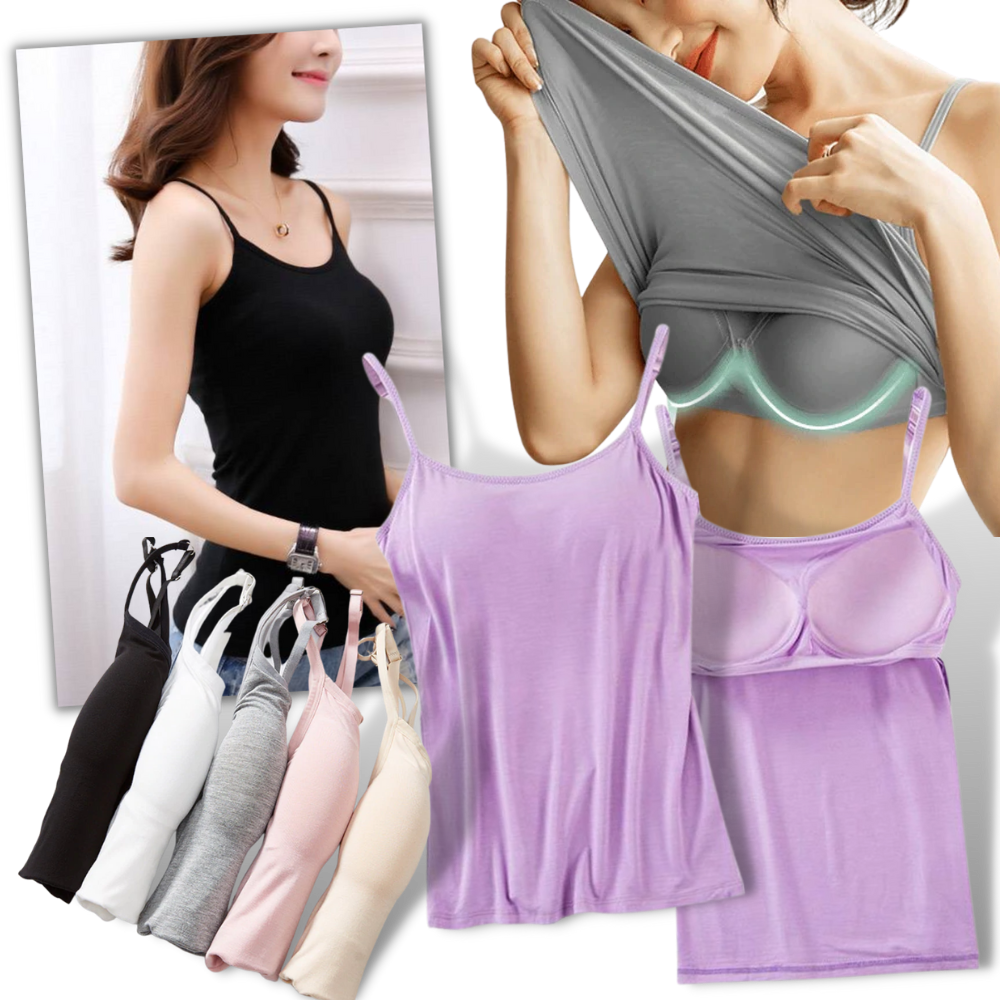 Tank Top With Built in Bra⎪Cami with built in Bra⎪Camisole Bra