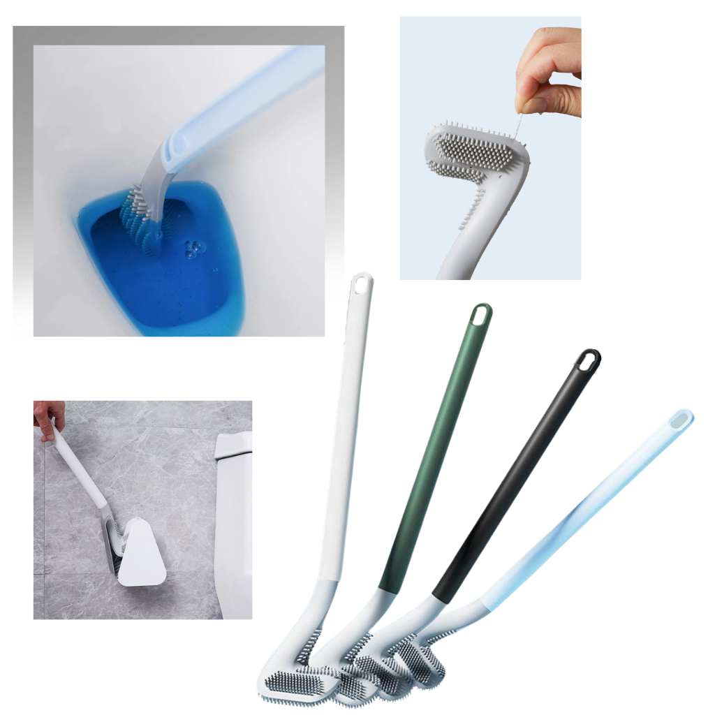 Long handle toilet brush with wall mounted base - Ozerty