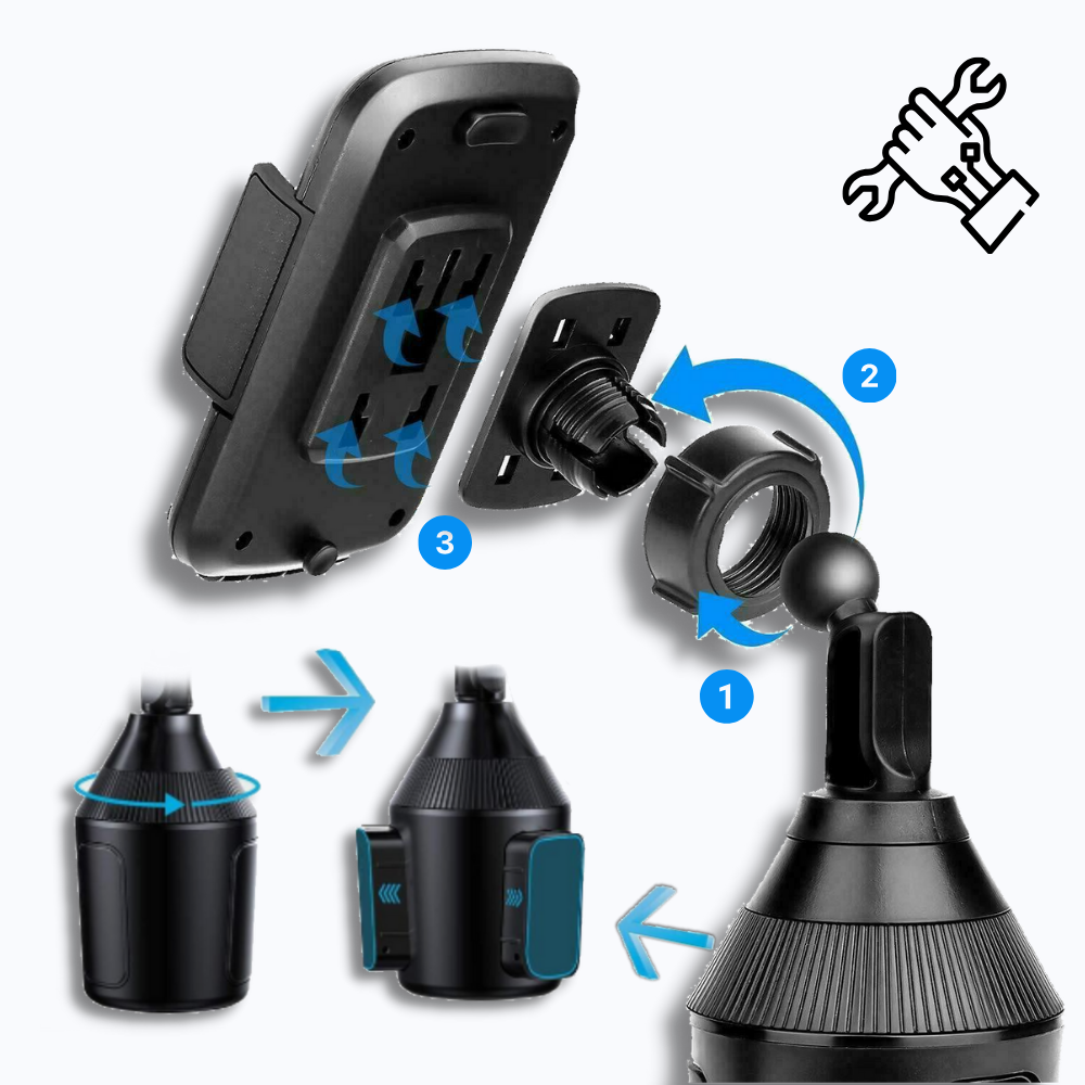 Adjustable Cell Phone Cup Holder Mount  - Ozerty