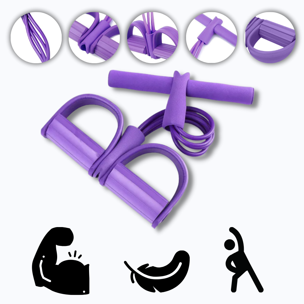 Multifunctional Pedal Resistance Bands Fitness 4 Tube - Ozerty