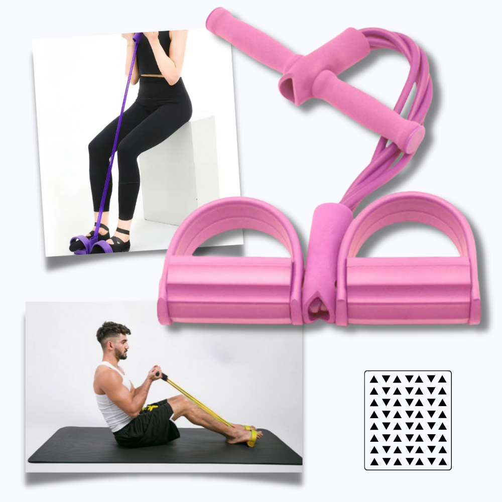 Multifunctional Pedal Resistance Bands Fitness 4 Tube - Ozerty