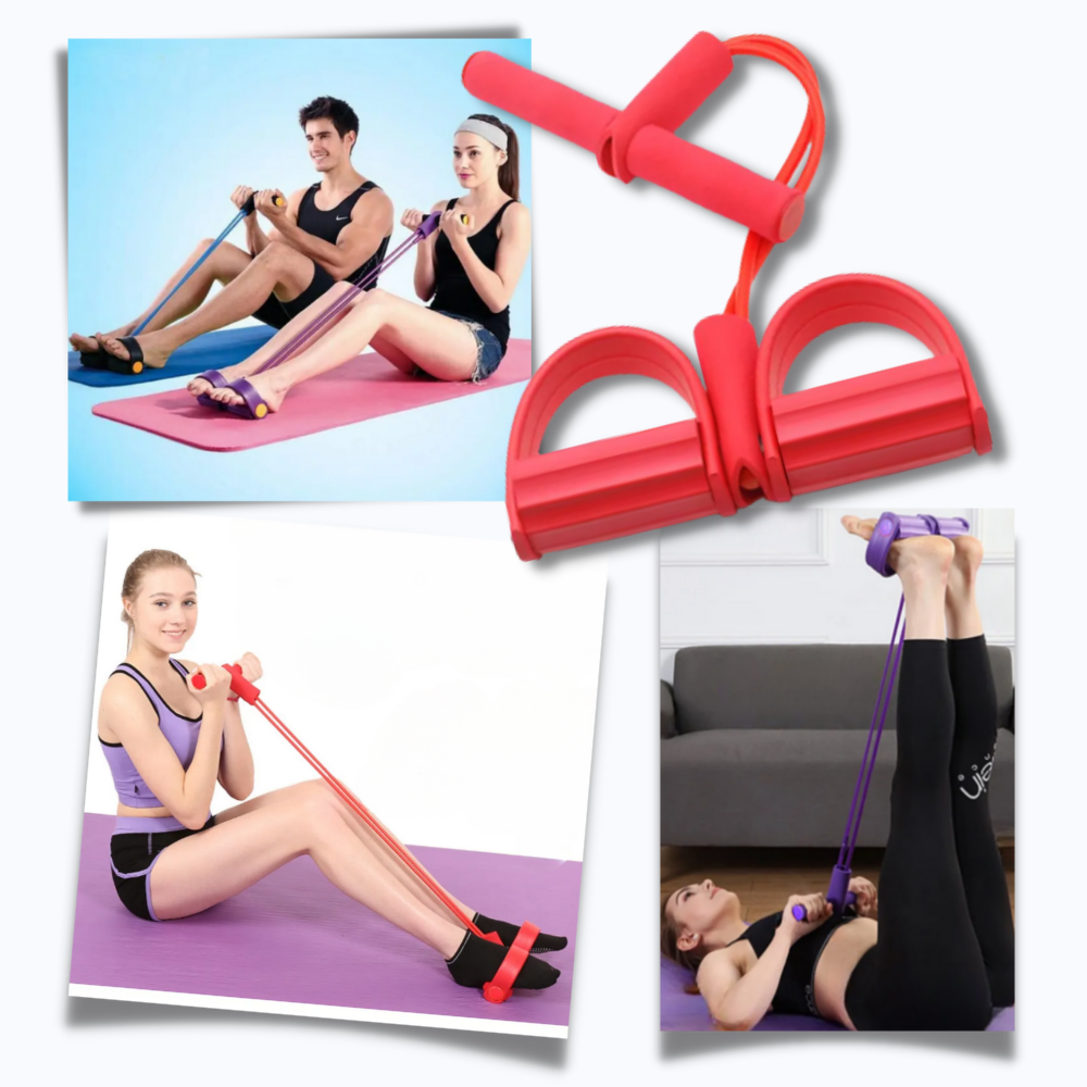Multifunctional Pedal Resistance Bands Fitness 4 Tube - Ozerty