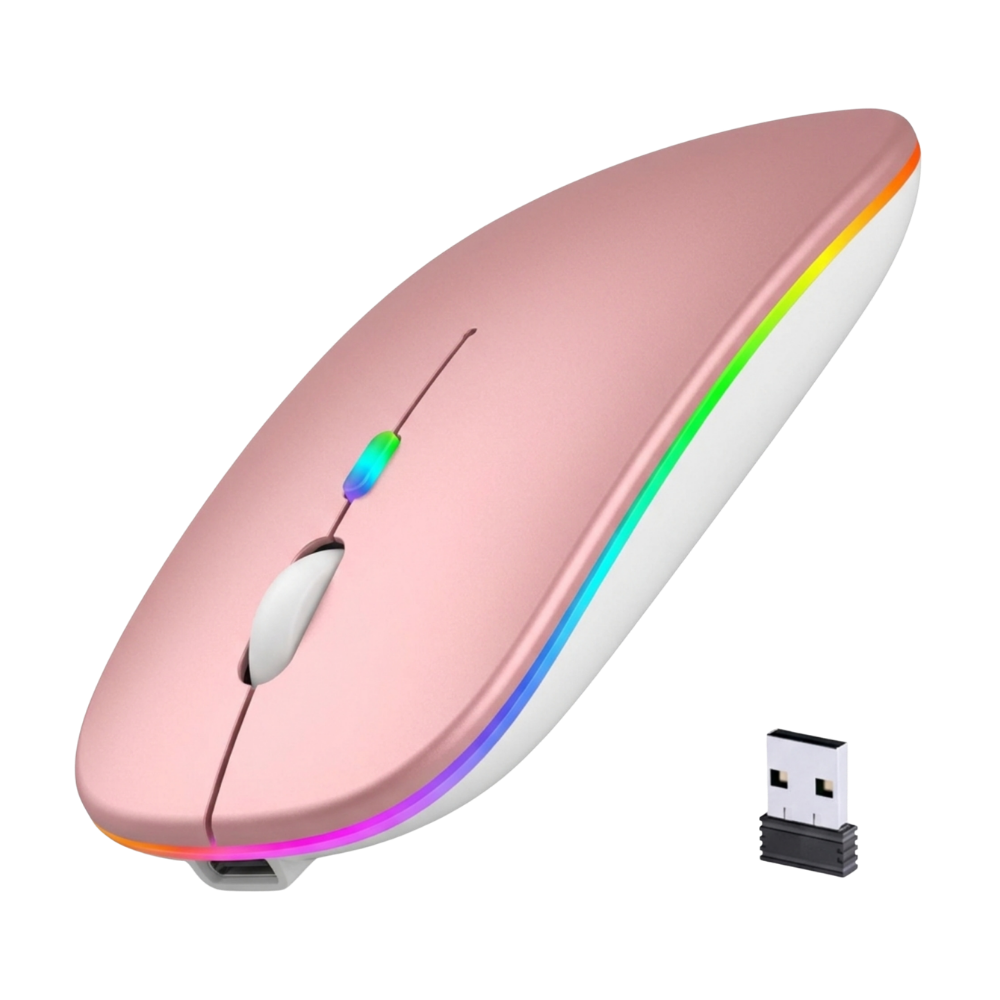 Slim Portable Silent Wireless Mouse -Rose - Ozerty