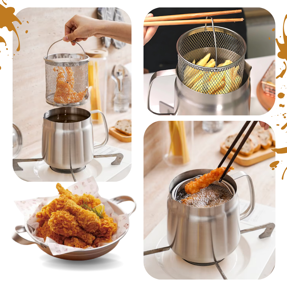 2-in-1 Stainless Steel Deep Frying Pot - Ozerty