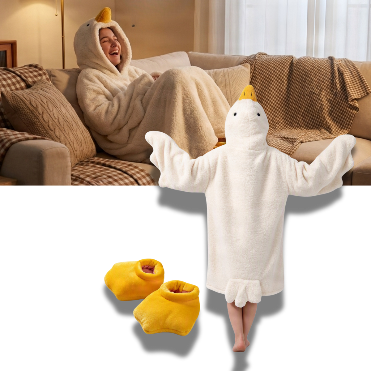 Cozy Oversized Goose Blanket Hoodie - Ozerty