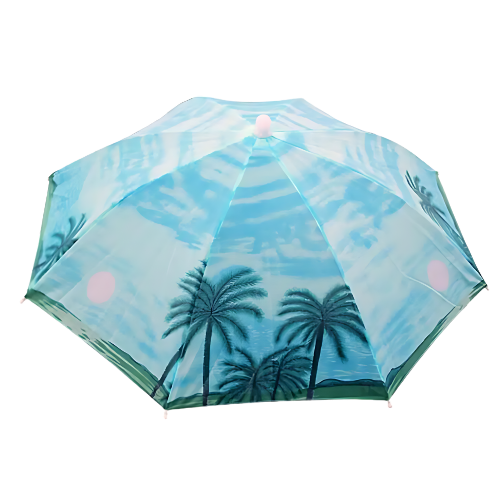 Adjustable Hand-Free Umbrella Hat -Ocean - Ozerty