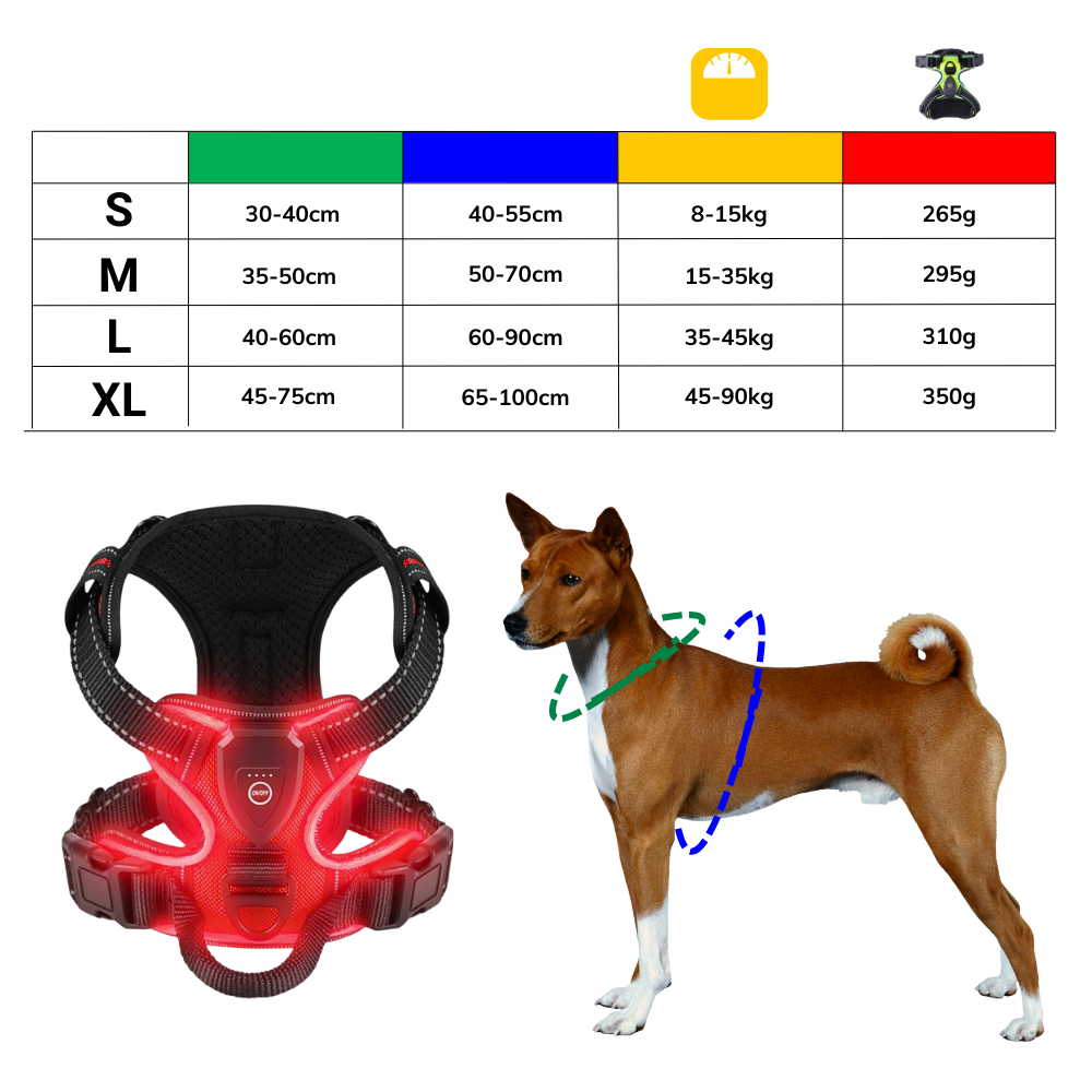 Blink LED Light Dog Harness - Ozerty