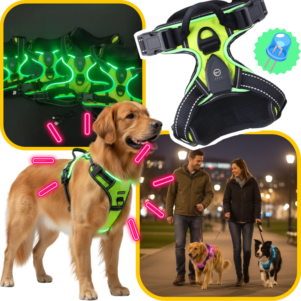Blink LED Light Dog Harness - Ozerty