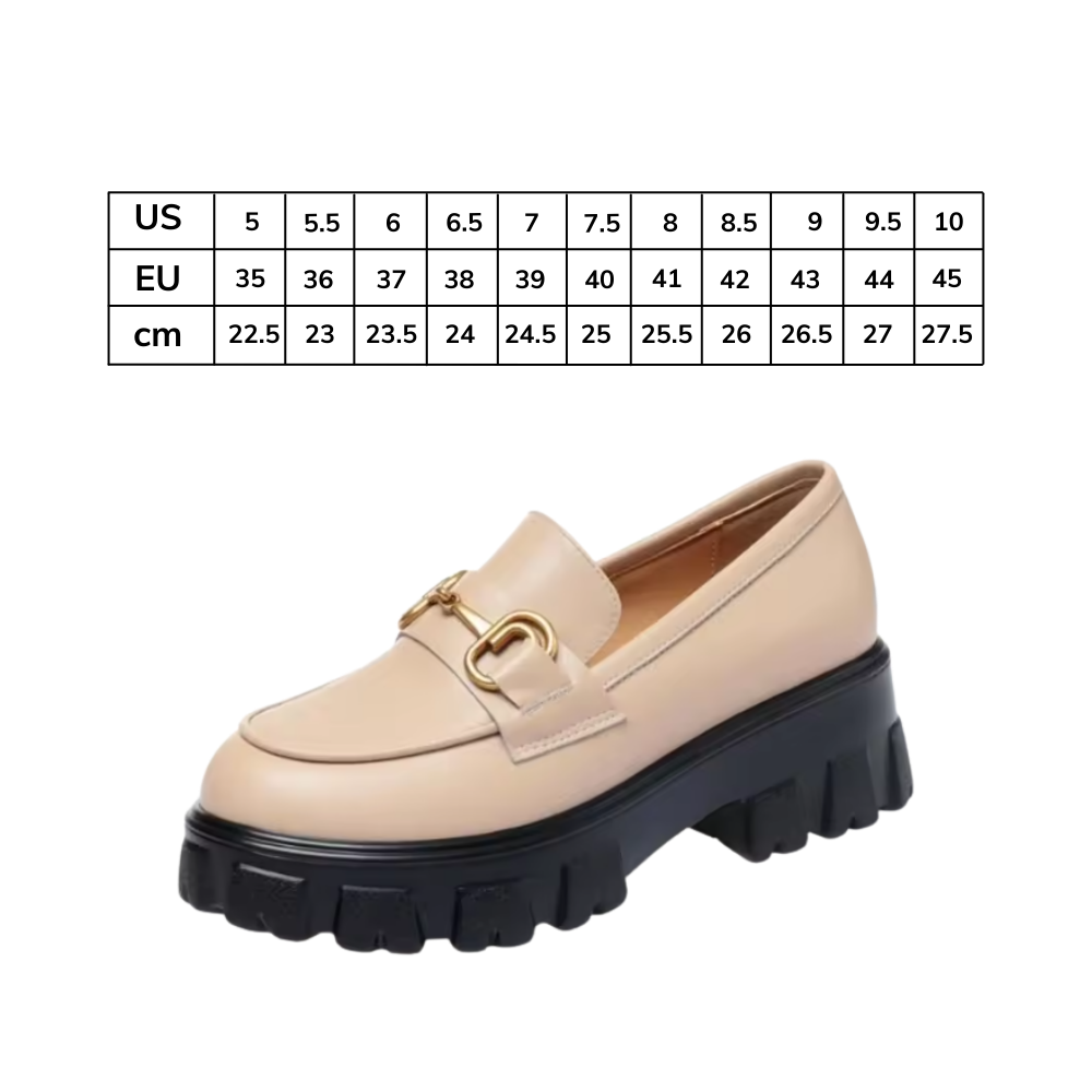 Chunky Stylish Leather Loafers - Ozerty