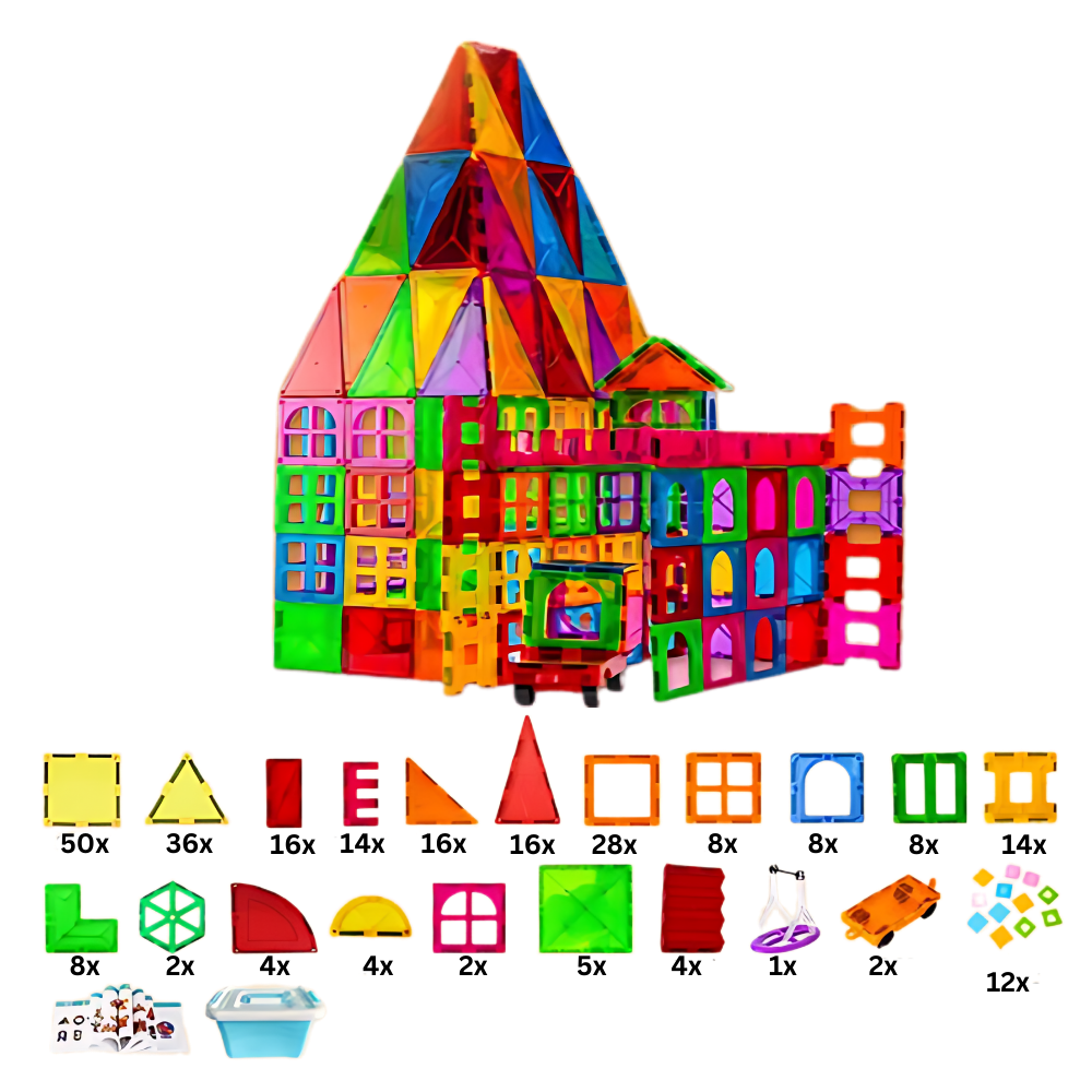 Educational Magnetic Building Blocks -258pcs with box - Ozerty