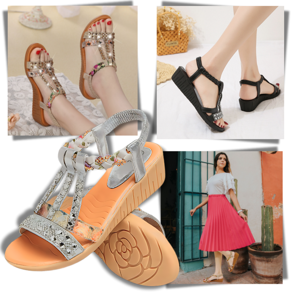 Elegant Orthopedic Boho Sandals - Ozerty