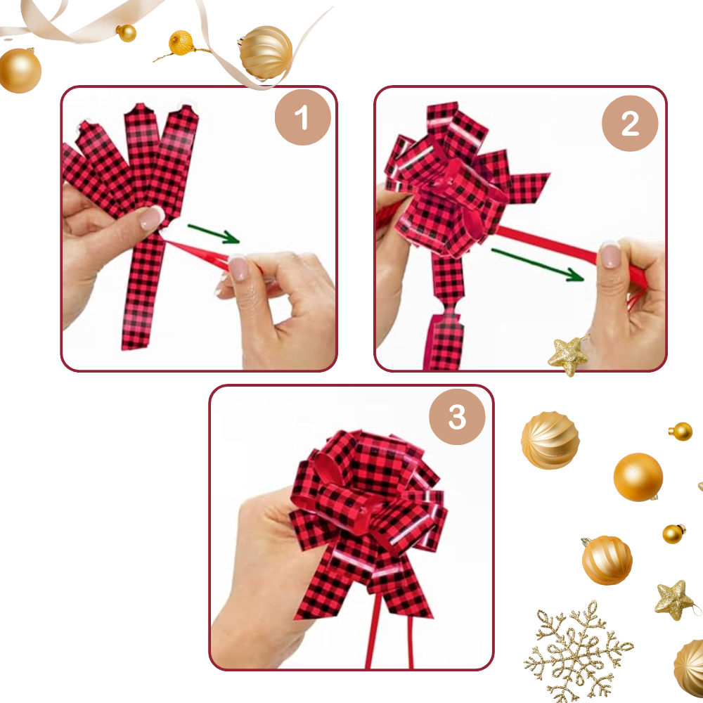 Festive Easy Assembly Ribbon Bows  - Ozerty