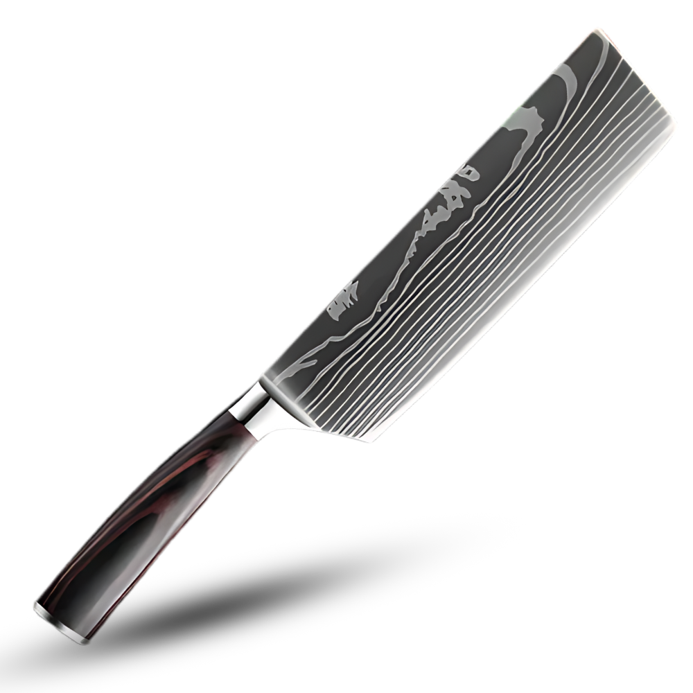 Forest Wood Japanese Knife -Nakiri - Cleaver Knife 7 inch/18 cm - Ozerty