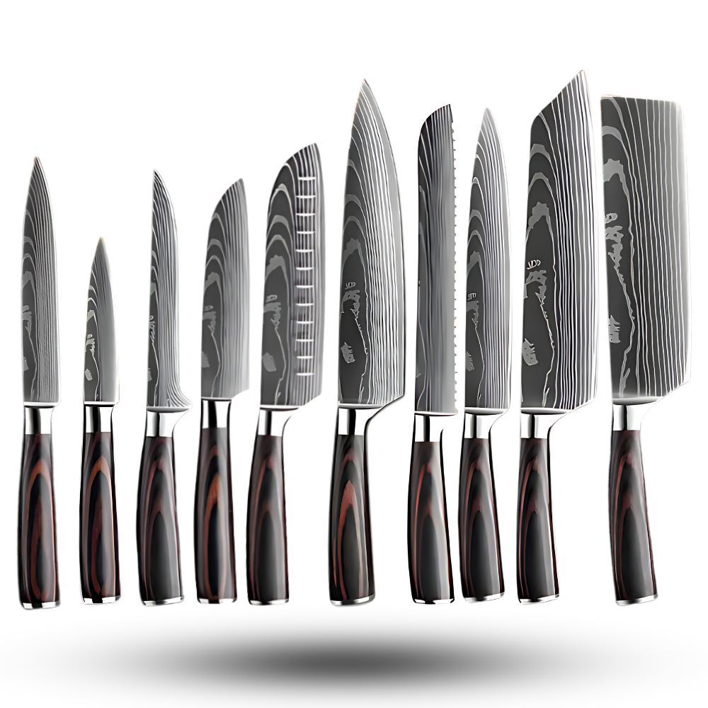 Forest Wood Japanese Knife -Japanese Chef's 10 knives set - Ozerty