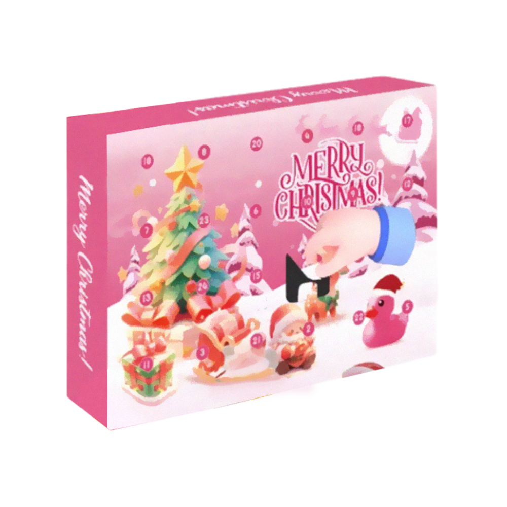 Halloween & Christmas Themed Duck Advent Calendar -Christmas Pink Ducks - Ozerty