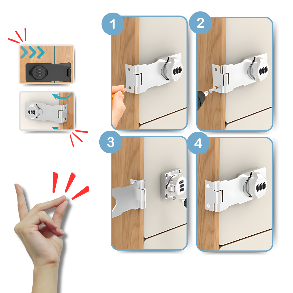 Keyless Quick Installation Cabinet Lock - Ozerty