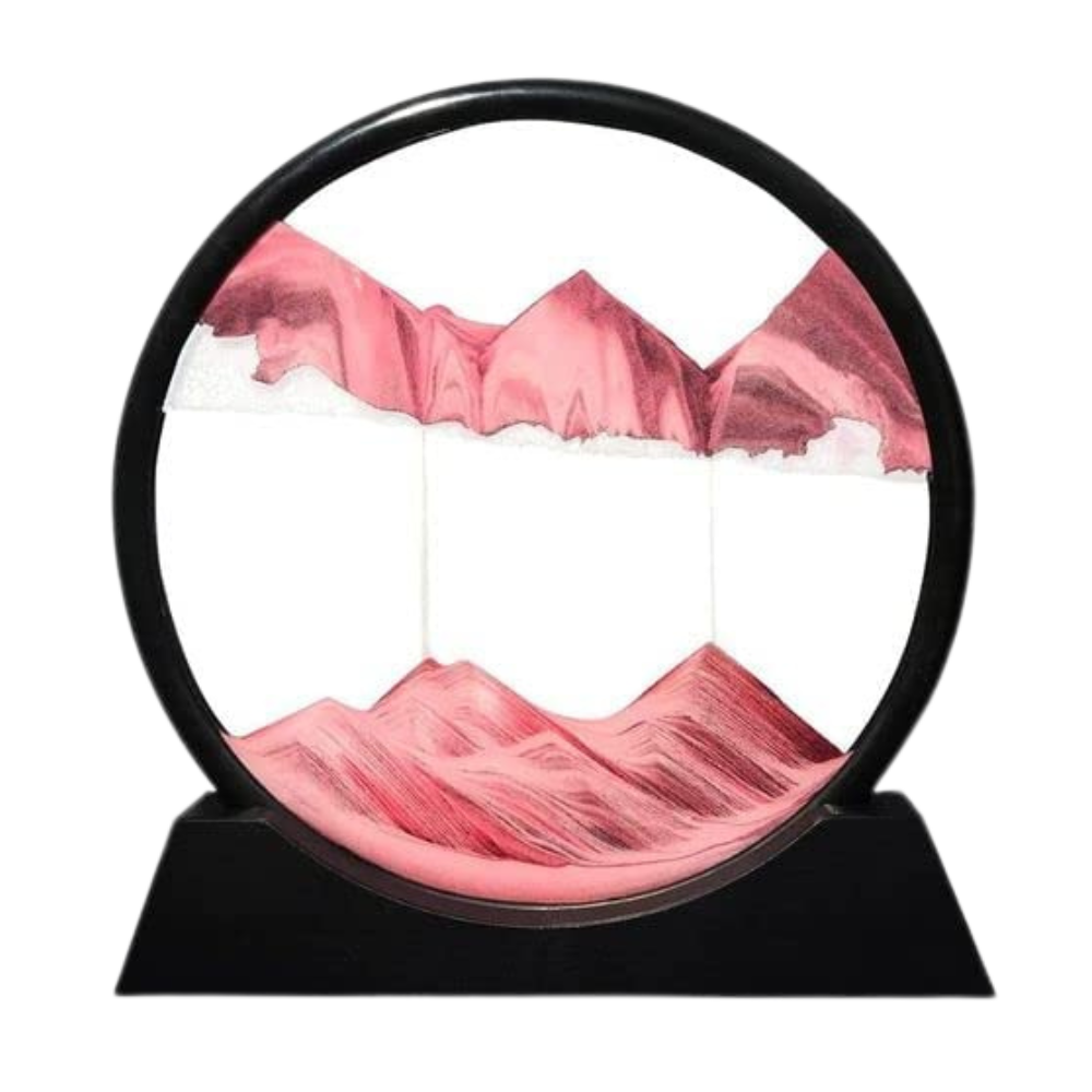 Mesmerizing Motion Sand Art Pictures -Pink with Black frame - Ozerty