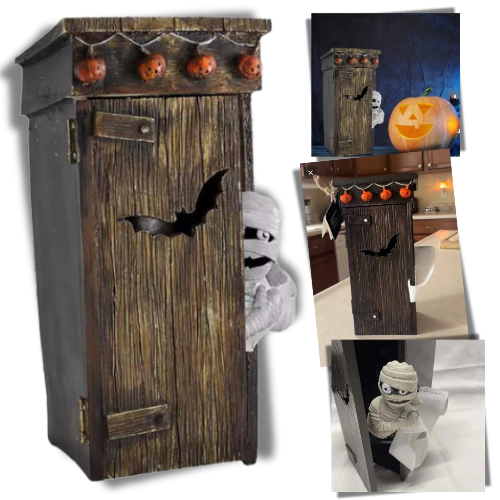 Motion Activated Mummy Halloween Outhouse - Ozerty