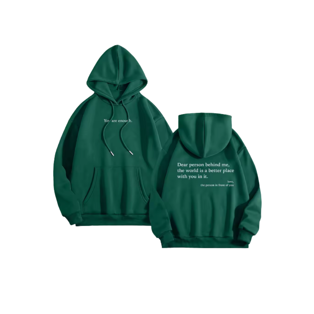 Motivational Loose Women Hoodie -Dark Green - Ozerty