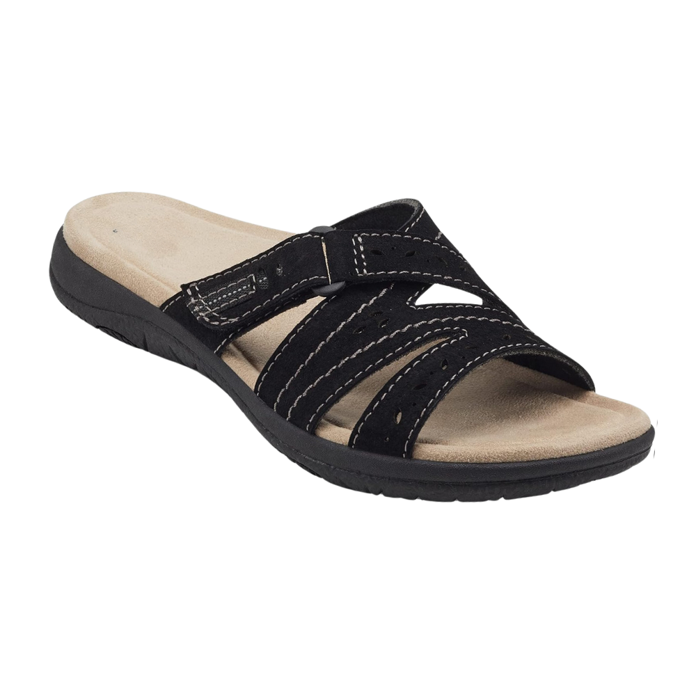 Orthotic Insole Open Toe Sandals -Black - Ozerty