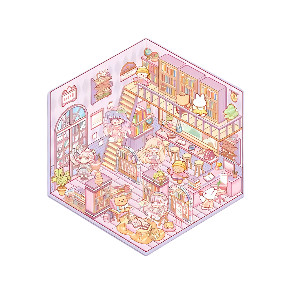 Pastel Home Tales Stickers -Library - Ozerty