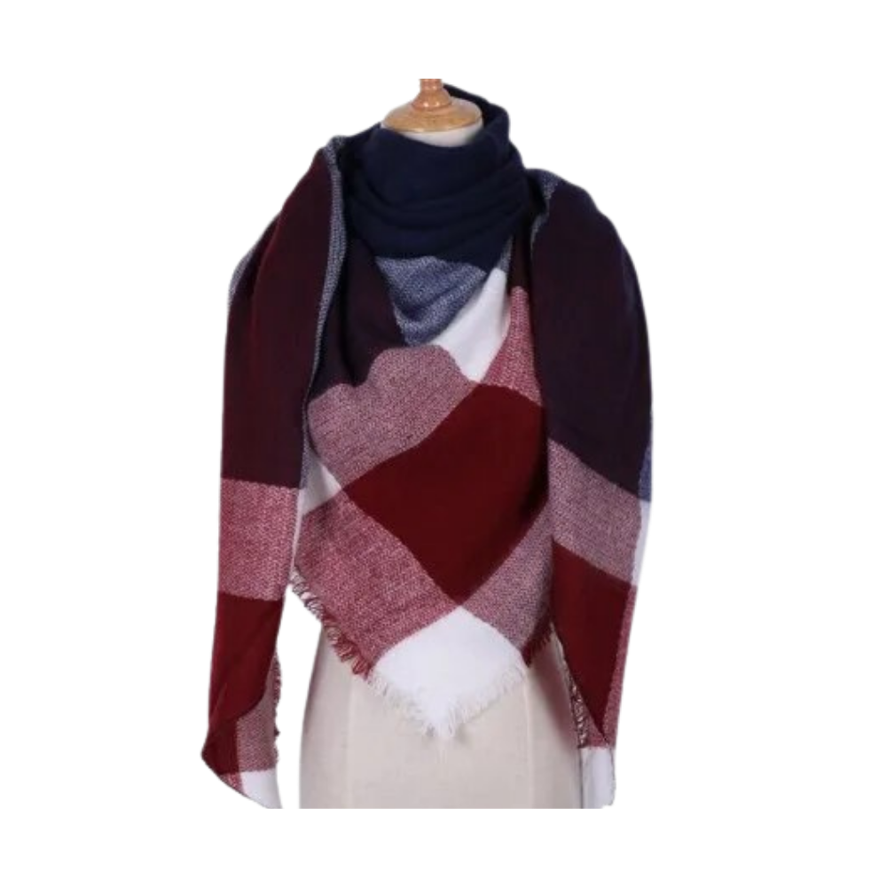 Plaid Cashmere Scarf Mohair feel -Athens - Ozerty