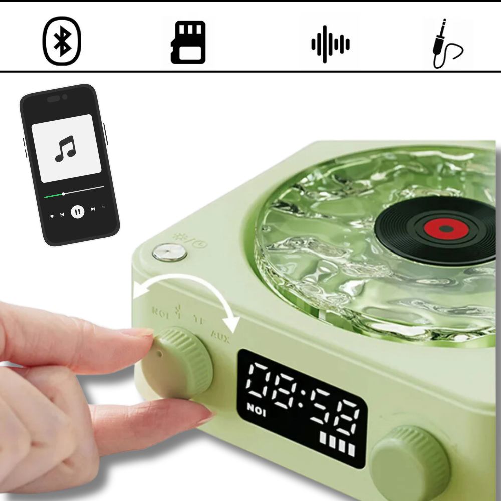 Retro-Style Waves Vinyl Player - Ozerty