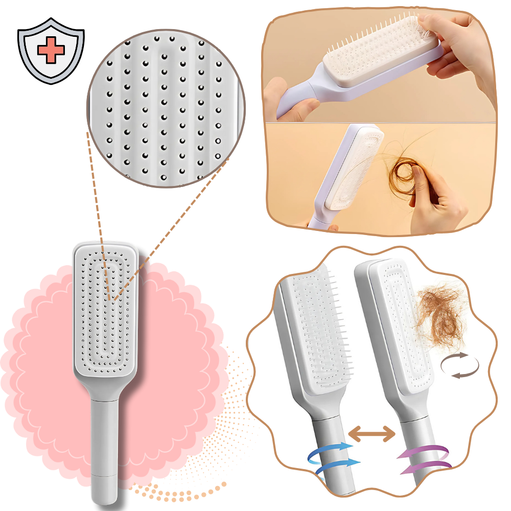 Scalp Massage Self-Cleaning Hair Brush - Ozerty