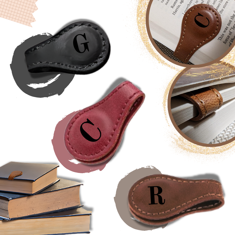 Sleek Personalized Magnetic Leather Bookmark - Ozerty